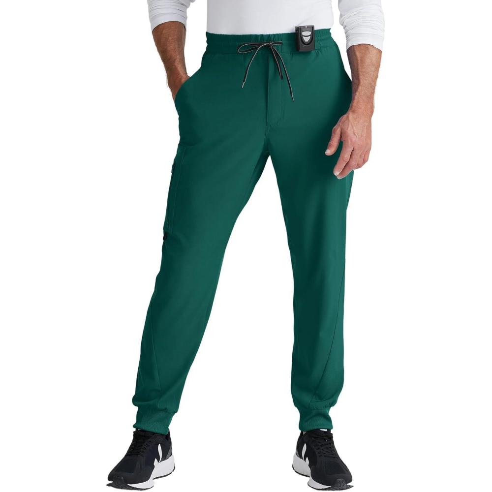 imageBARCO One Vortex Scrub Jogger for Men  Medical Cargo Pant EcoFriendly Fabric 4Way Stretch AntiWrinkle Mens Scrub PantHunter Green
