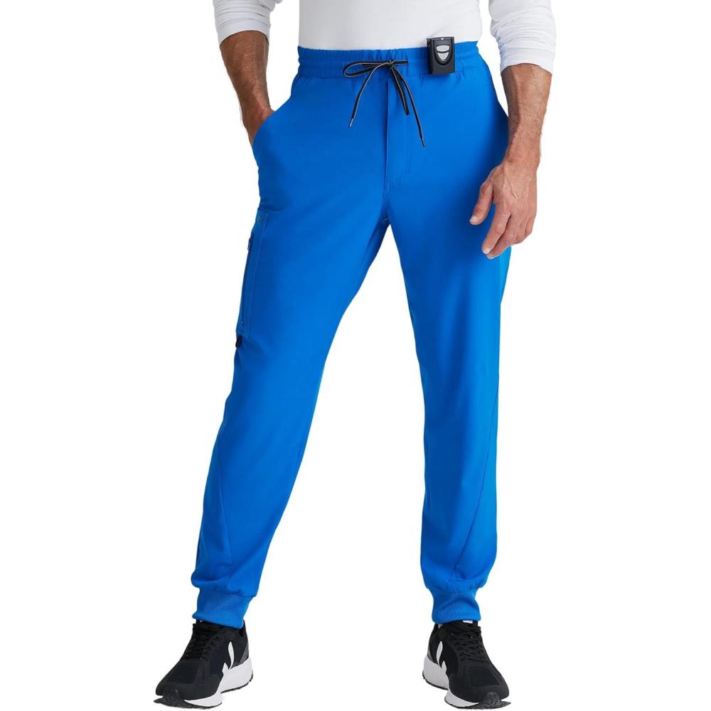 imageBARCO One Vortex Scrub Jogger for Men  Medical Cargo Pant EcoFriendly Fabric 4Way Stretch AntiWrinkle Mens Scrub PantNew Royal