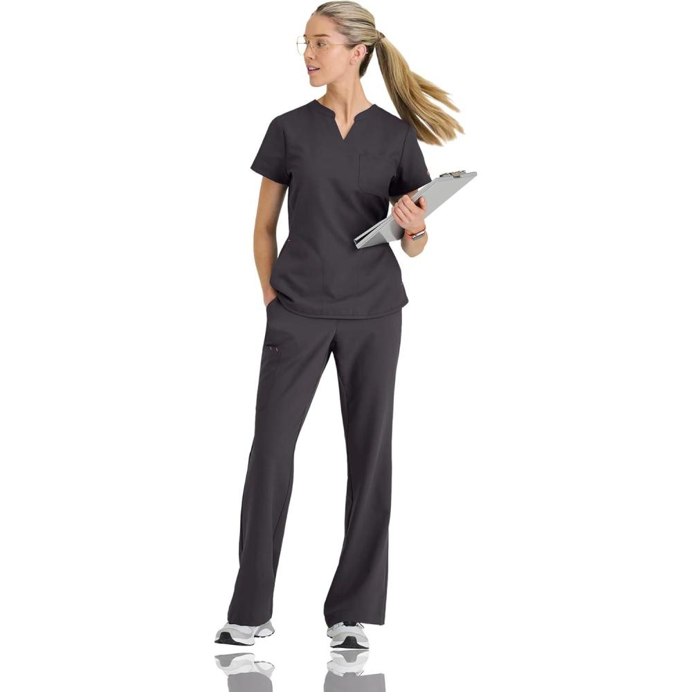 imageBARCO STRONG Liz Classic Fit Scrub Top amp Pant Set for Women  Up to 70C Wash Natural Stretch Moisture Wicking AntiStaticPewter