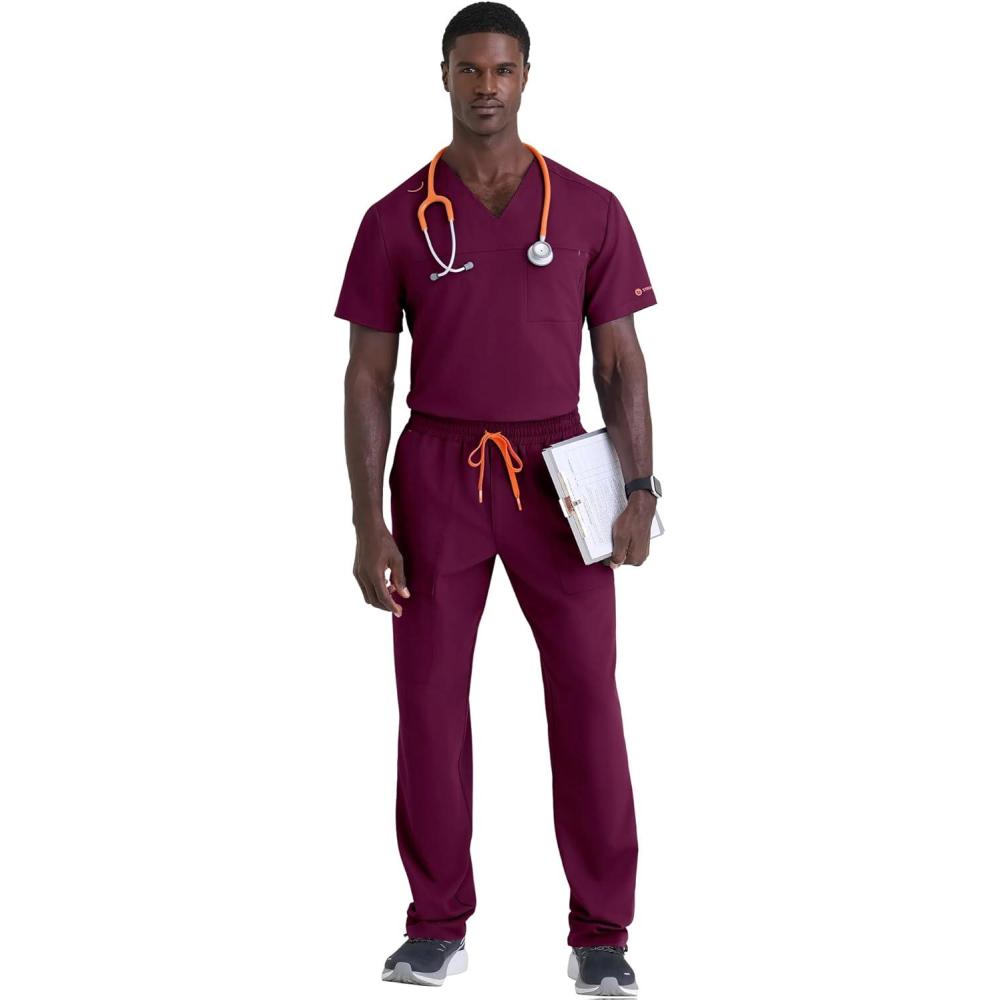 imageBARCO STRONG Terrence Scrub Top amp Pant Set for Men  Up to 70C Wash Natural Stretch Moisture Wicking QuickShedWine