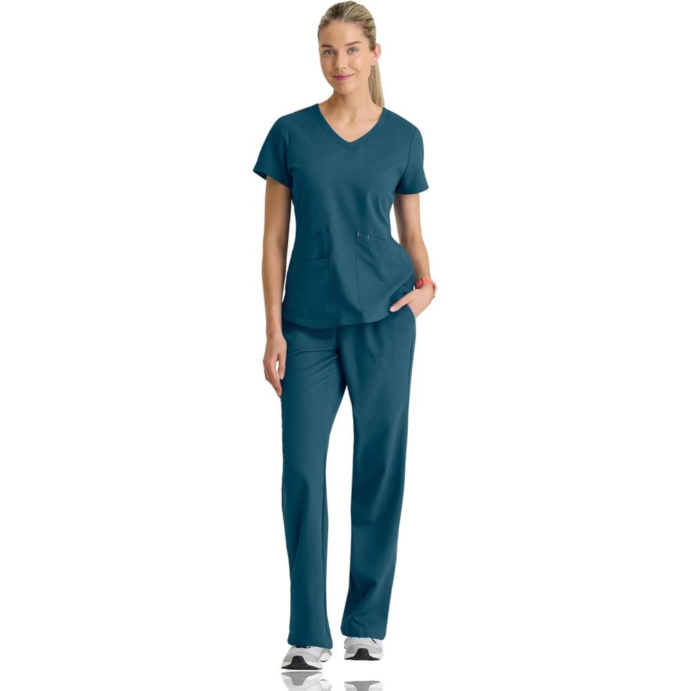 imageBARCO STRONG Zoe Classic Fit Scrub Top amp Pant Set for Women  Up to 70C Wash Natural Stretch Moisture Wicking AntiStaticBahama