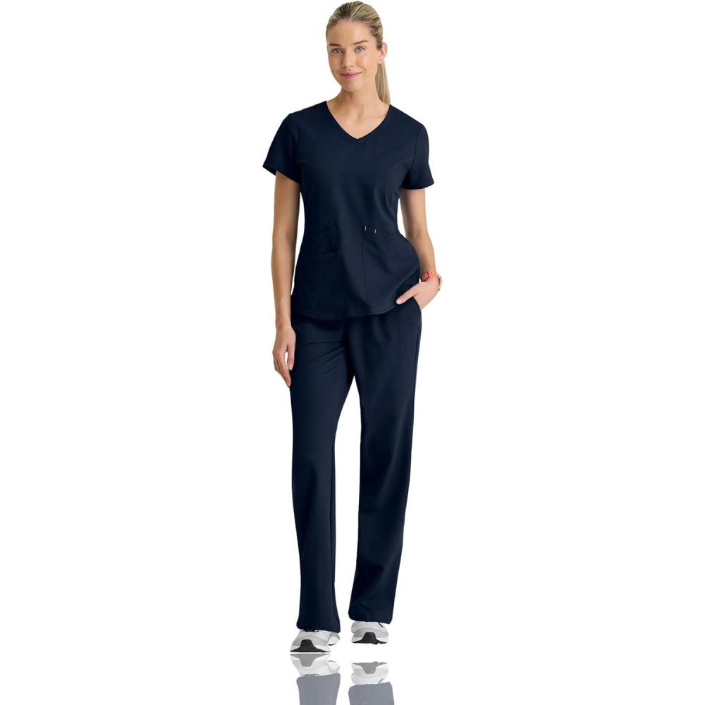imageBARCO STRONG Zoe Classic Fit Scrub Top amp Pant Set for Women  Up to 70C Wash Natural Stretch Moisture Wicking AntiStaticNavy
