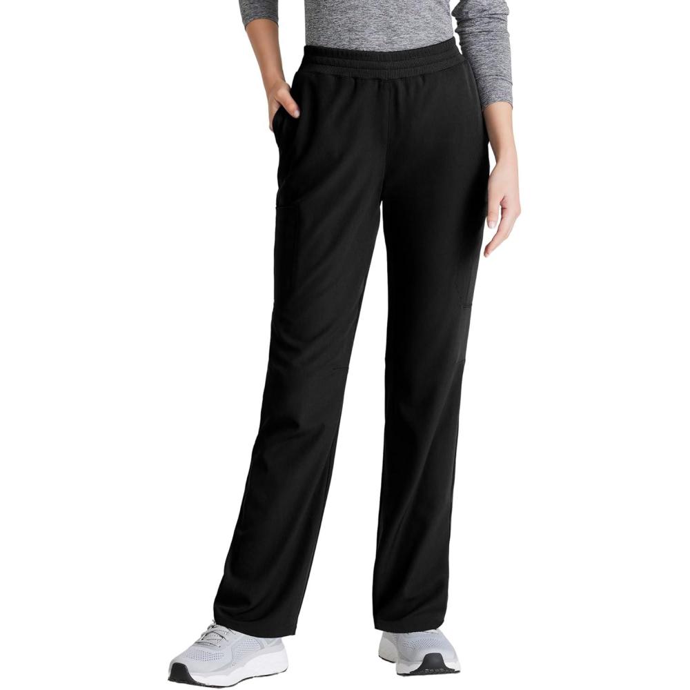imageSkechers by BARCO Vitality Aura Classic Fit Straight Leg Scrub Pant for Women  MidRise 5Pocket Bottom with 4way StretchBlack