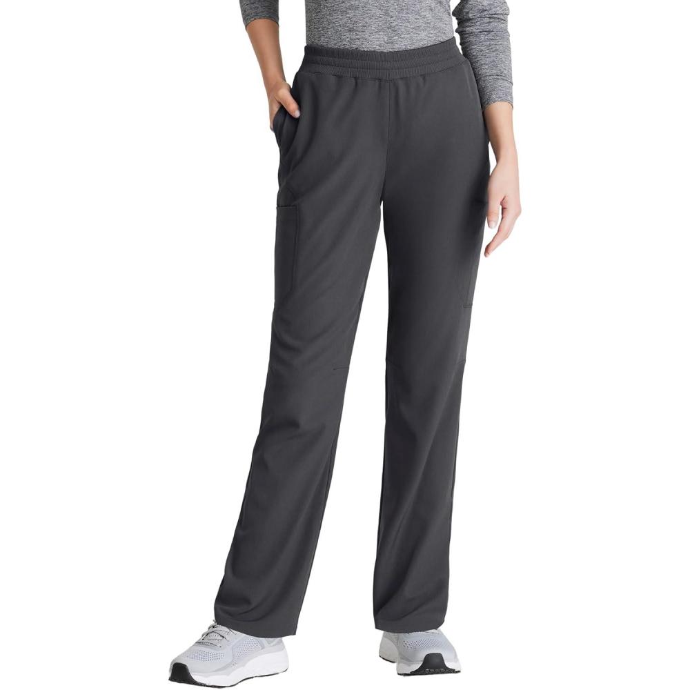 imageSkechers by BARCO Vitality Aura Classic Fit Straight Leg Scrub Pant for Women  MidRise 5Pocket Bottom with 4way StretchPewter