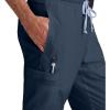 BARCO Grey’s Anatomy Scrubs – Evan Scrub Pant for Men, Elastic Waist With Zip Fly, Straight Leg Men’s Scrub Pant(Steel)