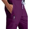 BARCO Grey’s Anatomy Scrubs – Evan Scrub Pant for Men, Elastic Waist With Zip Fly, Straight Leg Men’s Scrub Pant(Wine)
