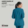 BARCO Grey’s Anatomy Scrubs – Jamie Warm-Up Jacket for Women, Fitted Back with Belt Inset Super-Soft Women’s Scrub Jacket(Bahama)