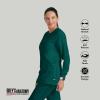 BARCO Grey’s Anatomy Scrubs – Jamie Warm-Up Jacket for Women, Fitted Back with Belt Inset Super-Soft Women’s Scrub Jacket(Hunter Green)