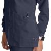 BARCO Grey’s Anatomy Scrubs – Jamie Warm-Up Jacket for Women, Fitted Back with Belt Inset Super-Soft Women’s Scrub Jacket(Steel)