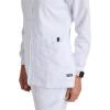 BARCO Grey’s Anatomy Scrubs – Jamie Warm-Up Jacket for Women, Fitted Back with Belt Inset Super-Soft Women’s Scrub Jacket(White)