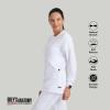 BARCO Grey’s Anatomy Scrubs – Jamie Warm-Up Jacket for Women, Fitted Back with Belt Inset Super-Soft Women’s Scrub Jacket(White)