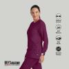BARCO Grey’s Anatomy Scrubs – Jamie Warm-Up Jacket for Women, Fitted Back with Belt Inset Super-Soft Women’s Scrub Jacket(Wine)