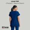 BARCO Grey’s Anatomy Scrubs – Lilah Maternity Scrub Top for Women, Mock Wrap Front, Fitted Back Women’s Scrub Top(Indigo (Navy))