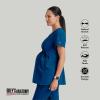 BARCO Grey’s Anatomy Scrubs – Lilah Maternity Scrub Top for Women, Mock Wrap Front, Fitted Back Women’s Scrub Top(Indigo (Navy))