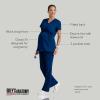 BARCO Grey’s Anatomy Scrubs – Lilah Maternity Scrub Top for Women, Mock Wrap Front, Fitted Back Women’s Scrub Top(Indigo (Navy))