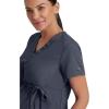 BARCO Grey’s Anatomy Scrubs – Lilah Maternity Scrub Top for Women, Mock Wrap Front, Fitted Back Women’s Scrub Top(Steel)