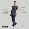 BARCO Grey’s Anatomy Scrubs – Lilah Maternity Scrub Top for Women, Mock Wrap Front, Fitted Back Women’s Scrub Top(Steel)