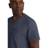 BARCO Grey’s Anatomy Spandex Stretch Direct – Rapid Scrub Top for Men, V-Neck Men’s Scrub Top(Steel)