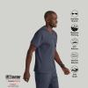 BARCO Grey’s Anatomy Spandex Stretch Direct – Rapid Scrub Top for Men, V-Neck Men’s Scrub Top(Steel)