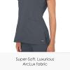 BARCO Grey’s Anatomy Women’s Mia Top, V-Neck Medical Scrub Top w/ 3 Pockets & Princess Seaming(Granite)