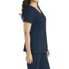 BARCO Grey’s Anatomy Women’s Mia Top, V-Neck Medical Scrub Top w/ 3 Pockets & Princess Seaming(Steel)