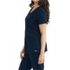 BARCO Grey’s Anatomy Women’s Mia Top, V-Neck Medical Scrub Top w/ 3 Pockets & Princess Seaming(Steel)