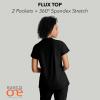 BARCO One Flux Classic Fit Zip Collar Scrub Top for Women – 2-Pocket Banded Zip Collar Scrub Shirt with 360 Spandex Stretch(Black)