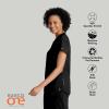 BARCO One Flux Classic Fit Zip Collar Scrub Top for Women – 2-Pocket Banded Zip Collar Scrub Shirt with 360 Spandex Stretch(Black)