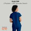 BARCO One Flux Classic Fit Zip Collar Scrub Top for Women – 2-Pocket Banded Zip Collar Scrub Shirt with 360 Spandex Stretch(Indigo)