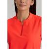 BARCO One Flux Classic Fit Zip Collar Scrub Top for Women – 2-Pocket Banded Zip Collar Scrub Shirt with 360 Spandex Stretch(Neon Flame)