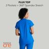 BARCO One Flux Classic Fit Zip Collar Scrub Top for Women – 2-Pocket Banded Zip Collar Scrub Shirt with 360 Spandex Stretch(New Royal)