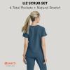 BARCO STRONG Liz Classic Fit Scrub Top & Pant Set for Women – Up to 70°C Wash, Natural Stretch, Moisture Wicking, Anti-Static(Bahama)