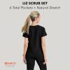 BARCO STRONG Liz Classic Fit Scrub Top & Pant Set for Women – Up to 70°C Wash, Natural Stretch, Moisture Wicking, Anti-Static(Black)