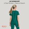 BARCO STRONG Liz Classic Fit Scrub Top & Pant Set for Women – Up to 70°C Wash, Natural Stretch, Moisture Wicking, Anti-Static(Hunter Green)