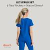 BARCO STRONG Liz Classic Fit Scrub Top & Pant Set for Women – Up to 70°C Wash, Natural Stretch, Moisture Wicking, Anti-Static(New Royal)