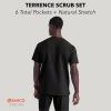 BARCO STRONG Terrence Scrub Top & Pant Set for Men – Up to 70°C Wash, Natural Stretch, Moisture Wicking, Quick-Shed(Black)
