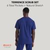 BARCO STRONG Terrence Scrub Top & Pant Set for Men – Up to 70°C Wash, Natural Stretch, Moisture Wicking, Quick-Shed(Navy)