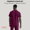BARCO STRONG Terrence Scrub Top & Pant Set for Men – Up to 70°C Wash, Natural Stretch, Moisture Wicking, Quick-Shed(Wine)