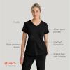 BARCO STRONG Zoe Classic Fit Scrub Top & Pant Set for Women – Up to 70°C Wash, Natural Stretch, Moisture Wicking, Anti-Static(Black)