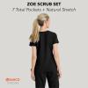BARCO STRONG Zoe Classic Fit Scrub Top & Pant Set for Women – Up to 70°C Wash, Natural Stretch, Moisture Wicking, Anti-Static(Black)