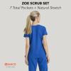 BARCO STRONG Zoe Classic Fit Scrub Top & Pant Set for Women – Up to 70°C Wash, Natural Stretch, Moisture Wicking, Anti-Static(New Royal)