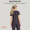 BARCO STRONG Zoe Classic Fit Scrub Top & Pant Set for Women – Up to 70°C Wash, Natural Stretch, Moisture Wicking, Anti-Static(Pewter)