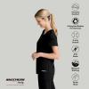 BARCO Skechers Vitality Aura Classic Fit Scrub Top for Women – 3-Pocket Classic V-Neck Top with 4-Way Stretch(Black)