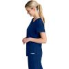 BARCO Skechers Vitality Aura Classic Fit Scrub Top for Women – 3-Pocket Classic V-Neck Top with 4-Way Stretch(Navy)