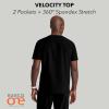 Barco Men’s Blue V-Neck Ribbed Scrub Top 5XL(Black)