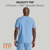 Barco Men’s Blue V-Neck Ribbed Scrub Top 5XL(Ciel Blue)