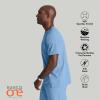 Barco Men’s Blue V-Neck Ribbed Scrub Top 5XL(Ciel Blue)