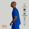 Barco Men’s Blue V-Neck Ribbed Scrub Top 5XL(Cobalt)