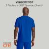 Barco Men’s Blue V-Neck Ribbed Scrub Top 5XL(Cobalt)