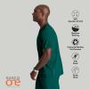 Barco Men’s Blue V-Neck Ribbed Scrub Top 5XL(Hunter Green)